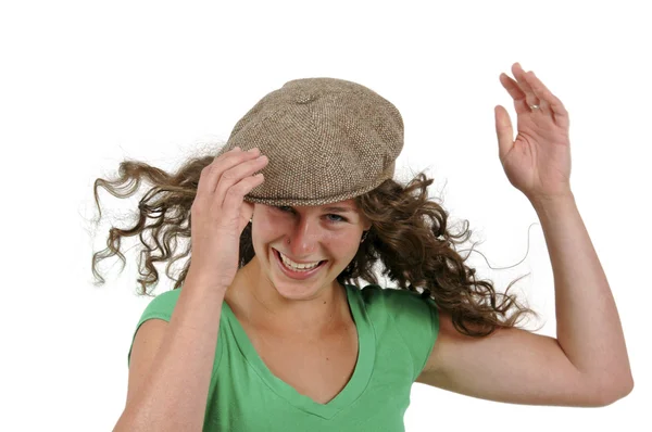 Девочка-подросток в кепке из плюща — стоковое фото