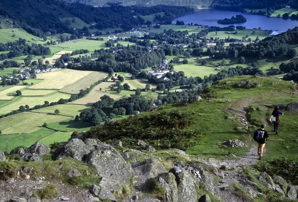 Hikers in the Lake District, UK — Stock Photo, Image