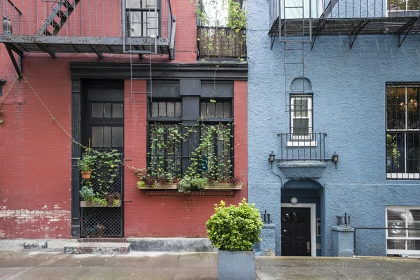 Edifícios de apartamentos, Greenwhich Village, Nova Iorque — Fotografia de Stock