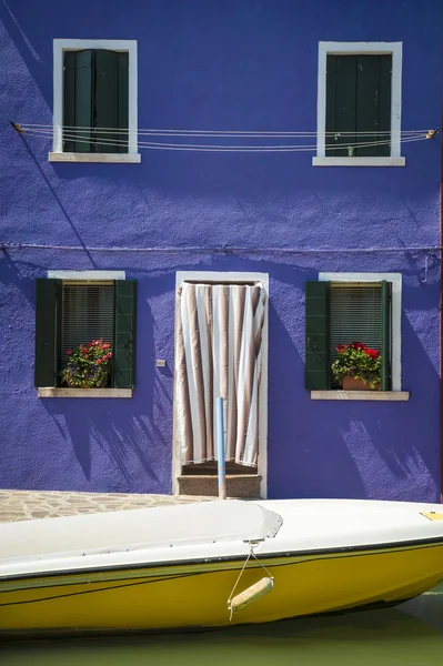 Renkli evleri, burano, İtalya — Stok fotoğraf