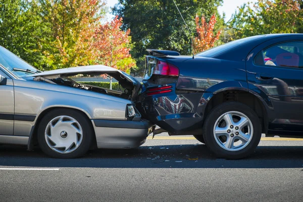 Auto wypadku z udziałem dwóch samochodów — Zdjęcie stockowe