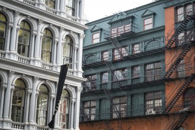Historic buildings in New York City's Soho District clipart
