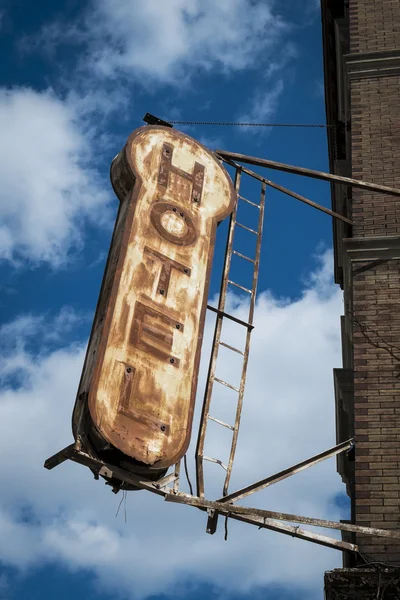 Old hotel sign — Stock Photo, Image