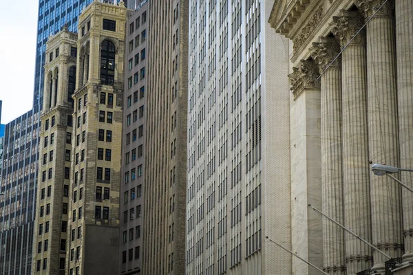Financiële wijk gebouwen, new york city — Stockfoto