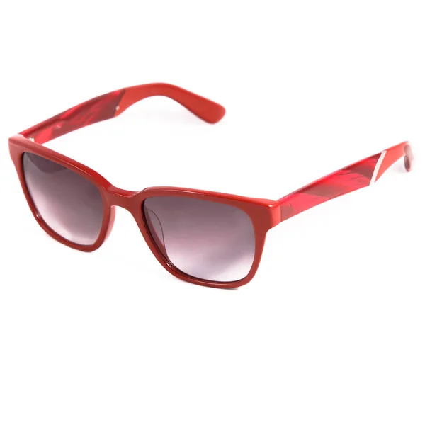 Beyaz Arka Planda Kırmızı Gözlük Çerçeveleri Kırmızı Çerçeveli Güneş Gözlükleri — Stok fotoğraf