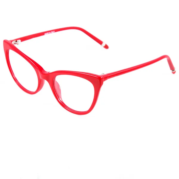 Montures Lunettes Rouges Sur Fond Blanc Lunettes Lunettes Soleil Pour — Photo