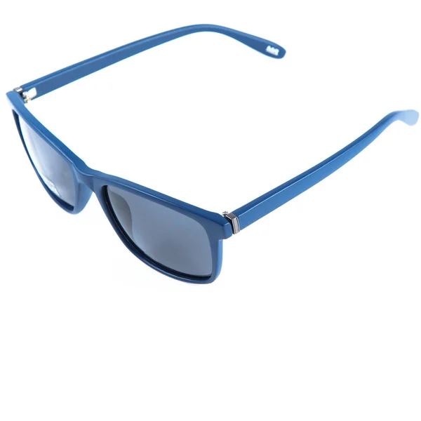 Blauwe Zonnebril Frames Witte Achtergrond Zonnebrillen Brillen Voor Het Zicht — Stockfoto