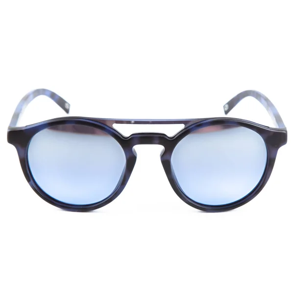 Blaue Sonnenbrillengestelle Auf Weißem Hintergrund Sonnenbrille Und Brille Zum Sehen — Stockfoto