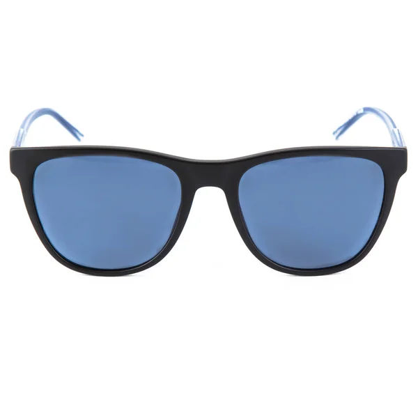 Montures Lunettes Soleil Bleues Sur Fond Blanc Lunettes Lunettes Soleil — Photo