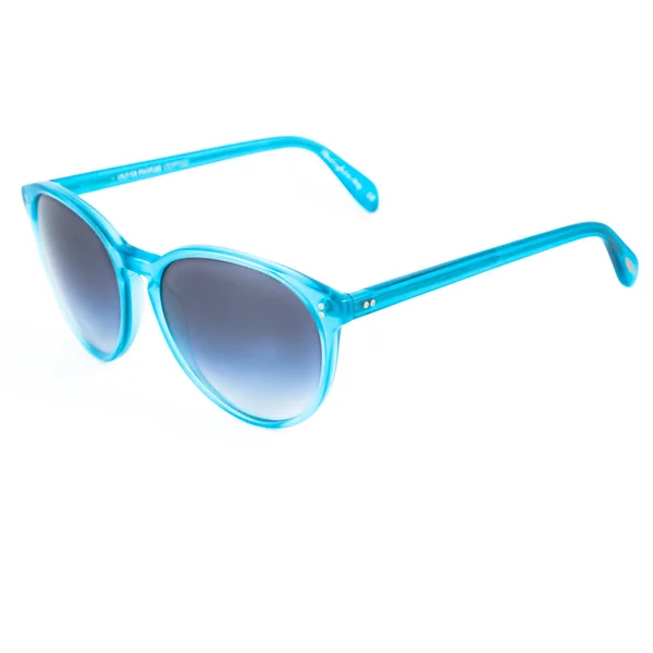 Blaue Sonnenbrillengestelle Auf Weißem Hintergrund Sonnenbrille Und Brille Zum Sehen — Stockfoto