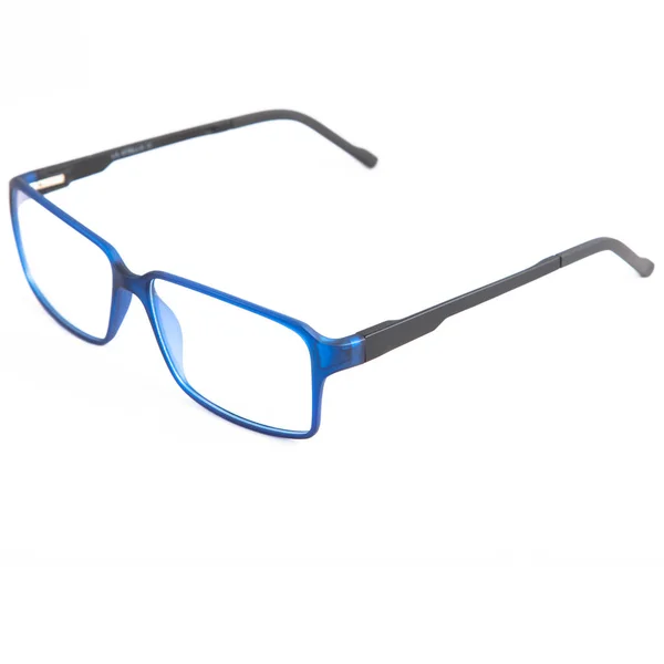 Glasramen Blauw Een Witte Achtergrond Brillen Blauwe Lijsten — Stockfoto
