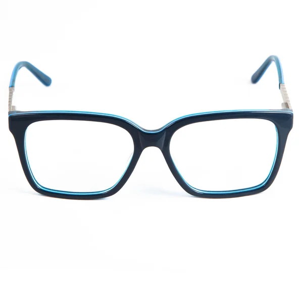Cornici Occhiali Blu Sfondo Bianco Occhiali Montatura Blu — Foto Stock