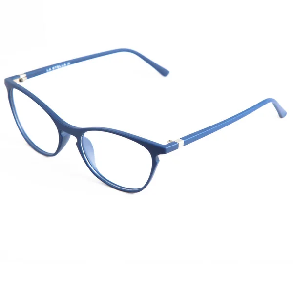 Frames Glasses Blue White Background Eyeglasses Blue Frames — Stock Photo, Image