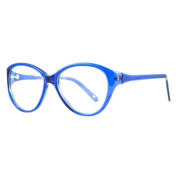 Πλαίσια Από Γυαλιά Μπλε Λευκό Φόντο Γυαλιά Οράσεως Μπλε Πλαίσια — Φωτογραφία Αρχείου