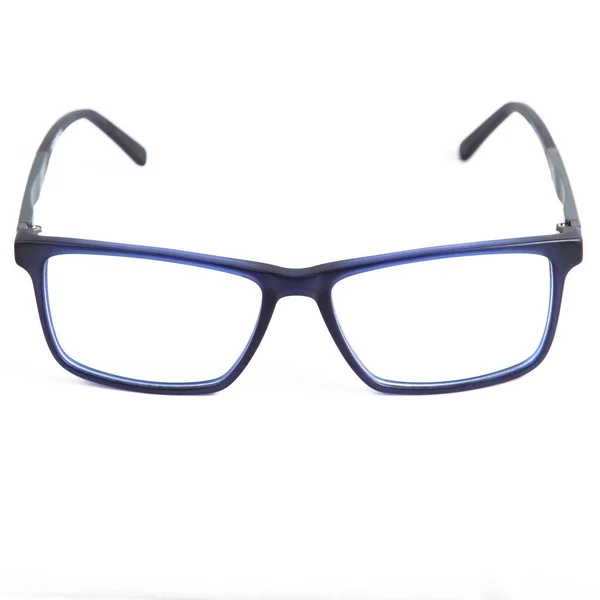 Ramar Glasögon Blått Vit Bakgrund Glasögon Blå Ramar — Stockfoto