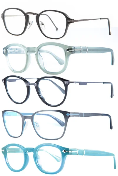 Collage Eyeglass Frames White Background Glasses White Background Collage Stock Photo