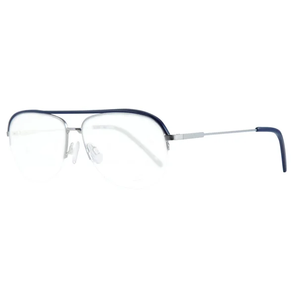 Rámečky Brýlí Modré Bílém Pozadí Brýle Modrých Rámech — Stock fotografie