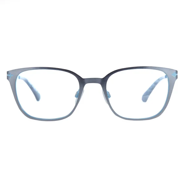 Frames Glasses Blue White Background Eyeglasses Blue Frames — Stockfoto