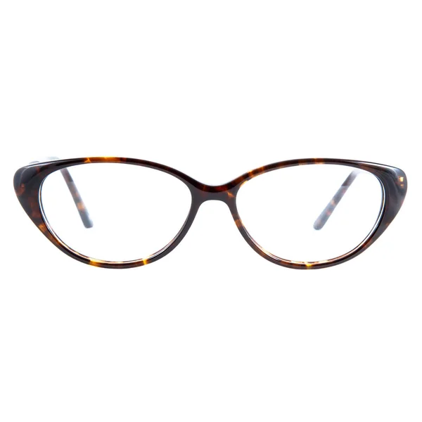 Glasögonbågar Vit Bakgrund Snygga Inramade Glasögon Vit Bakgrund — Stockfoto