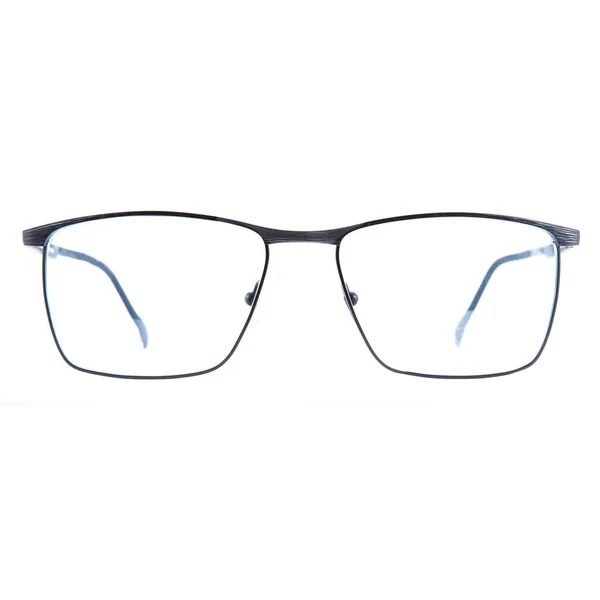 白い背景のメガネフレーム 白を基調としたスタイリッシュな額装のメガネ — ストック写真