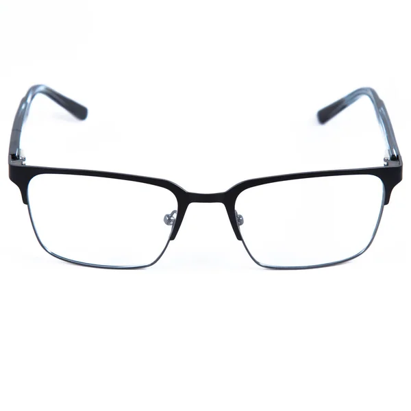 Glasögonbågar Vit Bakgrund Snygga Inramade Glasögon Vit Bakgrund — Stockfoto