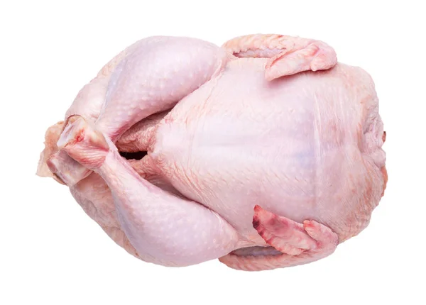 Poulet Frais Cru Isolé Sur Fond Blanc — Photo