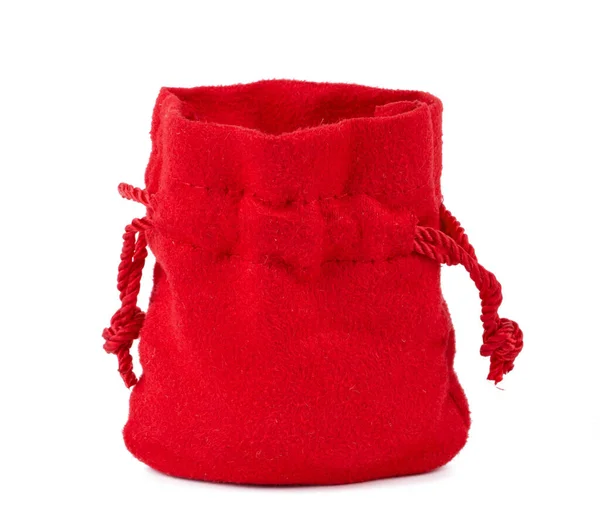 Piros üres ékszer táska táska elszigetelt fehér háttér — Stock Fotó