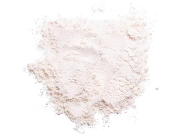 Mąka izolowana na białym tle widok z góry — Zdjęcie stockowe