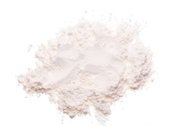 Mąka izolowana na białym tle widok z góry — Zdjęcie stockowe