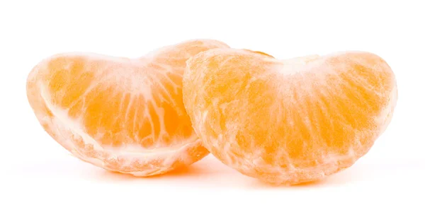 Ripe Tasty Slices Mandarin Tangerine Orange Isolated White Background — Stockfoto