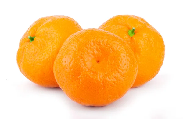 Whole Tasty Ripe Mandarin Tangerine Isolated White Background — 스톡 사진