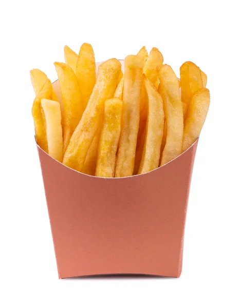 French Fries Paper Wrapper Isolated White Background Royalty Free Stock Images