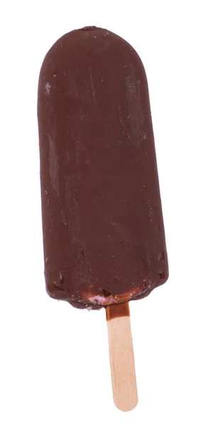 Braunes Schokoladeneis Isoliert Auf Weißem Hintergrund Stockfoto