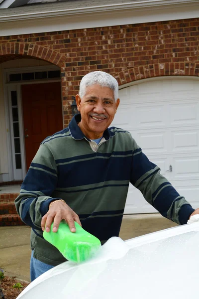 Man Washing His Car — Stock Photo, Image