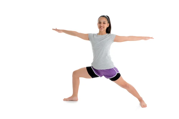 Mädchen in Yoga-Pose — Stockfoto