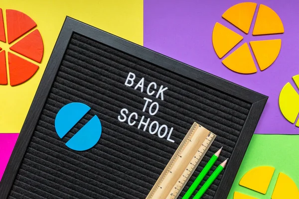 Letter Board Pencils Colorful Fractions Mathematics Interesting Fun Math Kids —  Fotos de Stock