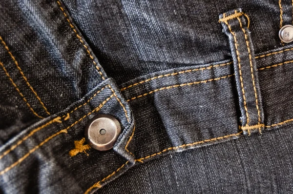 Jeans texture and button — Stock Photo, Image