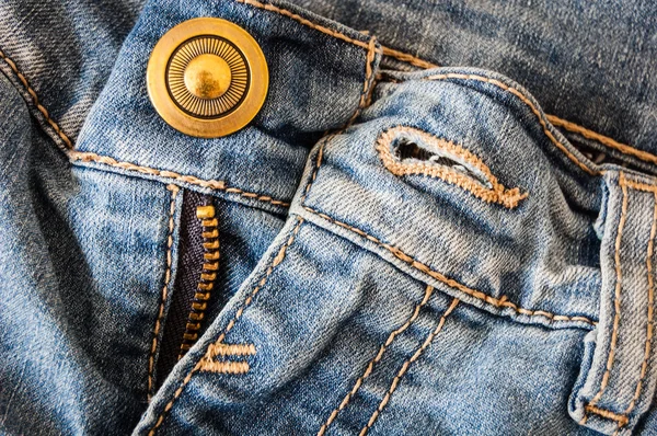 Jeans texture and button — Stock Photo, Image