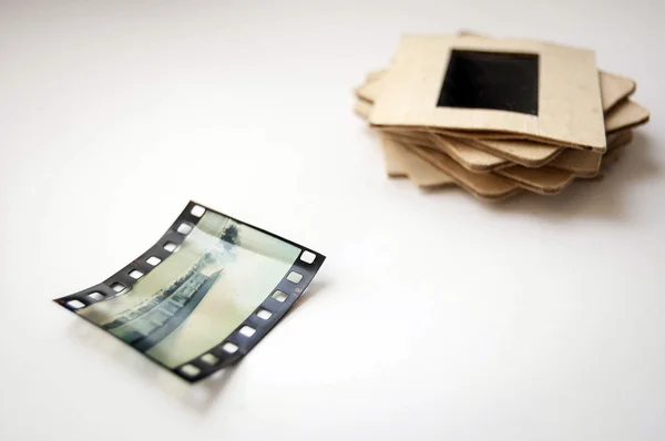 Photo slides on a white background — Stock Photo, Image