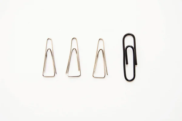 Paper clips on a white background — Stock Photo, Image