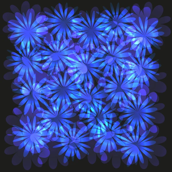 On dark background abstract flowers — Stock Vector