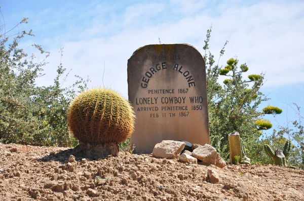 Wild west grave with a cactus — Stock Photo, Image