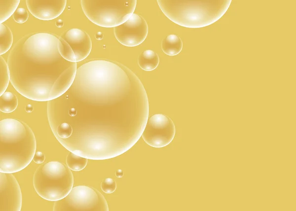 Vector background with golden bubbles — Stock Vector