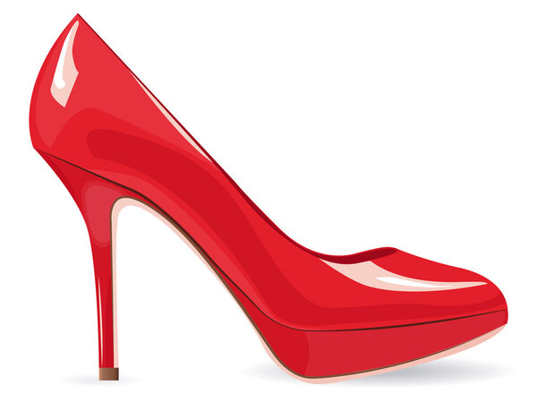 Red high-heeled shoe