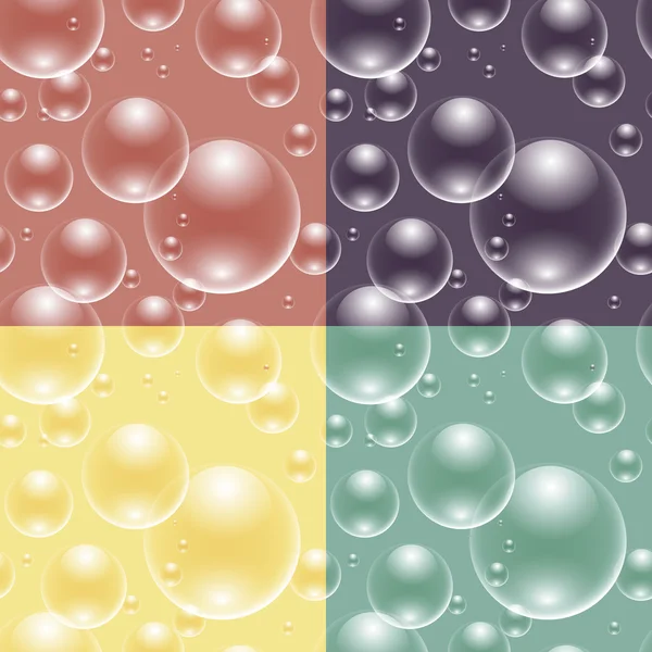 4 seamless bubbles pattern — Stock Vector