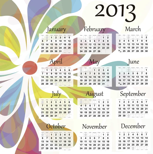 Calendario 2013 — Archivo Imágenes Vectoriales