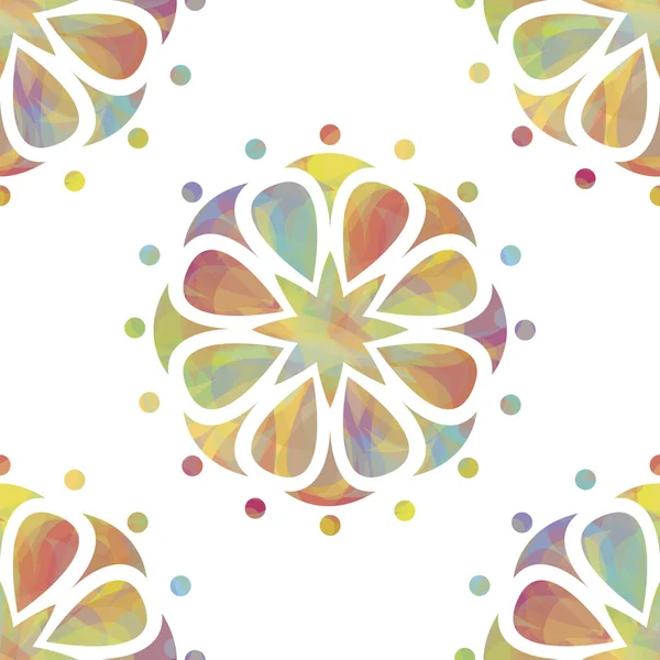 Colorful floral seamless over white background — Stock Vector