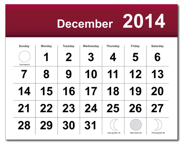 Kalender Dezember 2014 — Stockvektor