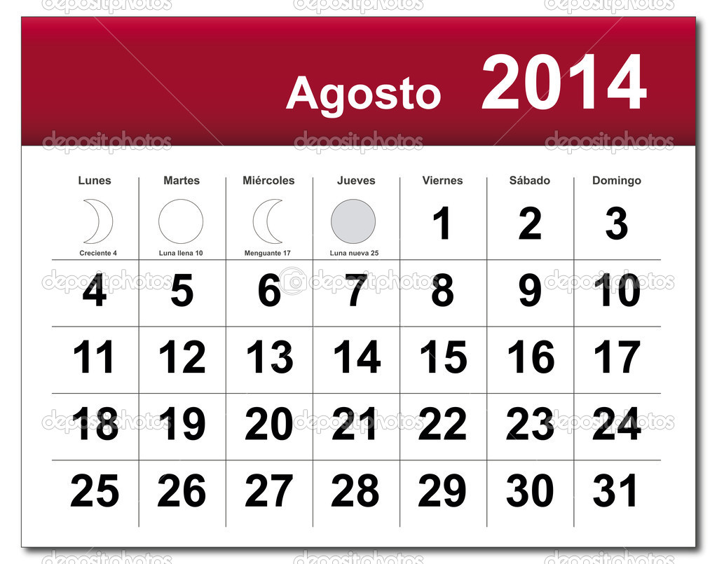 August 2014 calendar