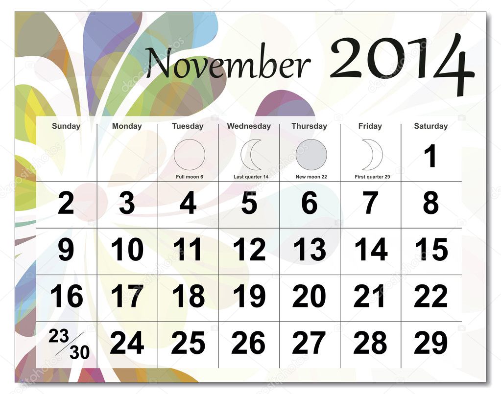 November 2014 calendar
